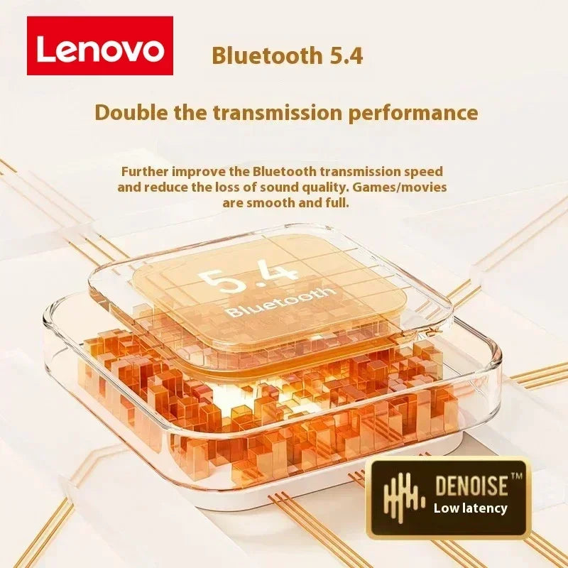 Lenovo Headphones Extended Battery Life for Sports Bluetooth Earbuds Wireless Earphones Long-Lasting with Noise Cancellation