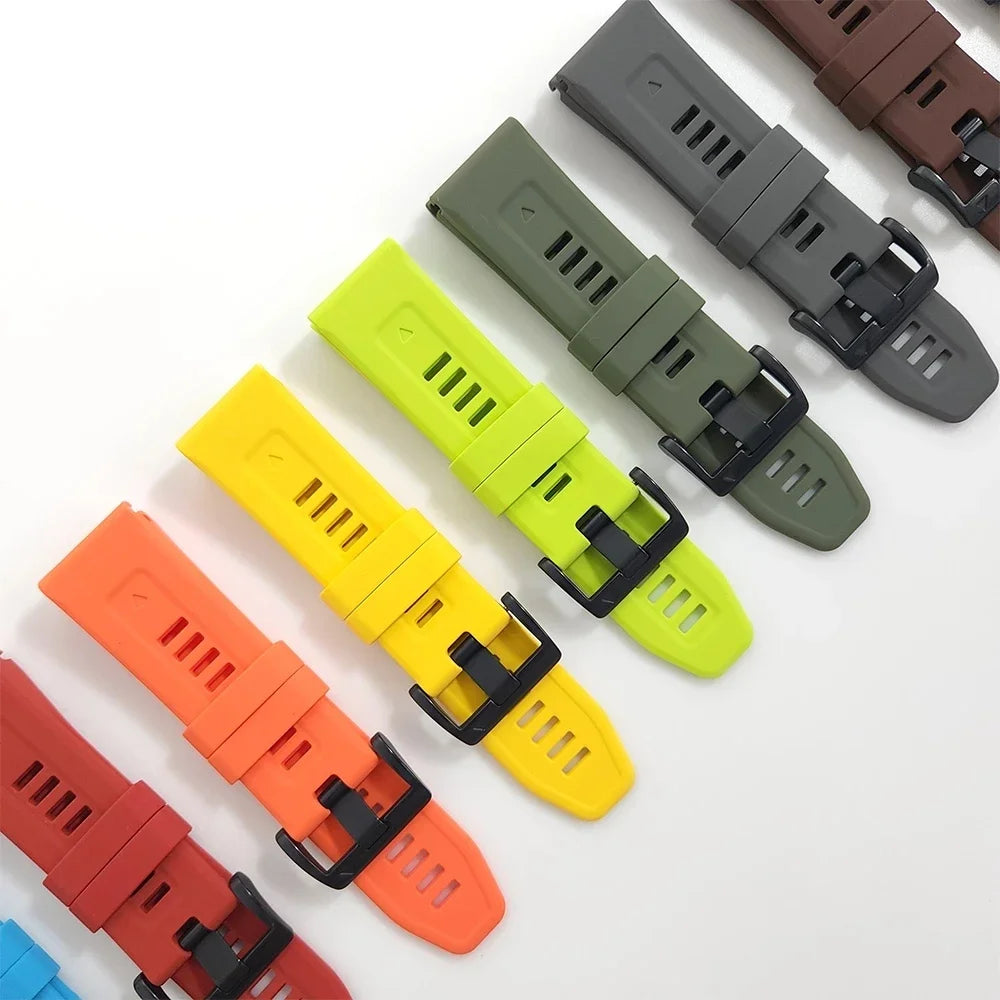 Sport Silicone Strap for Garmin Descent G2 G1 Mk3i Mk2 Mk1/Fenix 8 Pro E 7 7X 6 6X 5 5X/Epix Soft Bracelet 22/26mm Quickfit Band