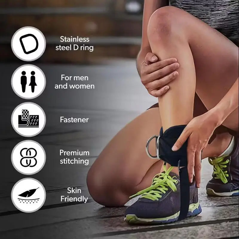 New Ankle Straps for Cable Machines Kickbacks-Adjustable Comfort Ankle Cable Attachments for Gym Ankle Leg Extensions