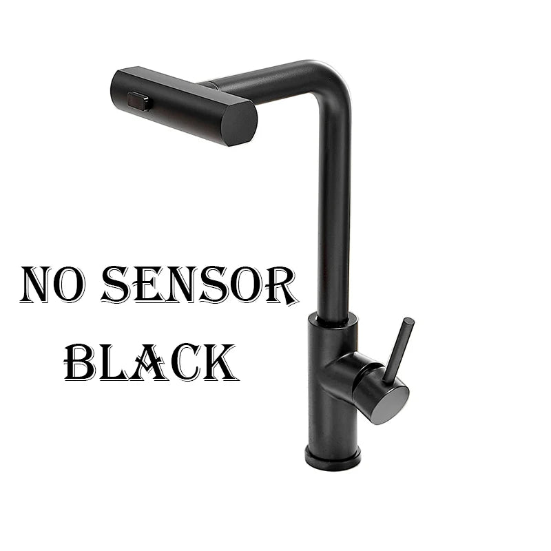 YCRAYS Brushed Nickle Kitchen Touch Sense Pulling Out Faucet Gray Waterfall Stream Sprayer Head Sink Mixer Water Tap Accessories