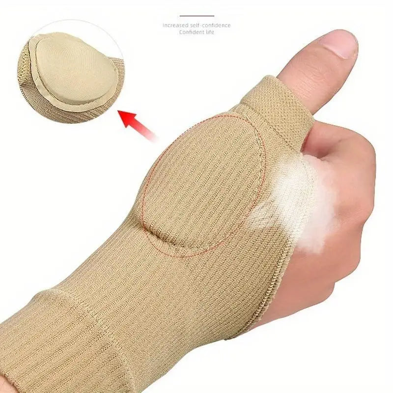 1Pair Wrist Thumb Compression Arthritis Gloves, Breathable Wrist Support Brace Wrist Sleeve With Gel Thumb Injury Pads