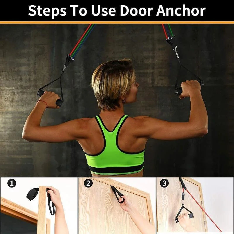 11Pcs Resistance Bands Set Bodybuilding Exercise Equipment Fitness Elastic Rope Strength Training Tensioner Workout Expander