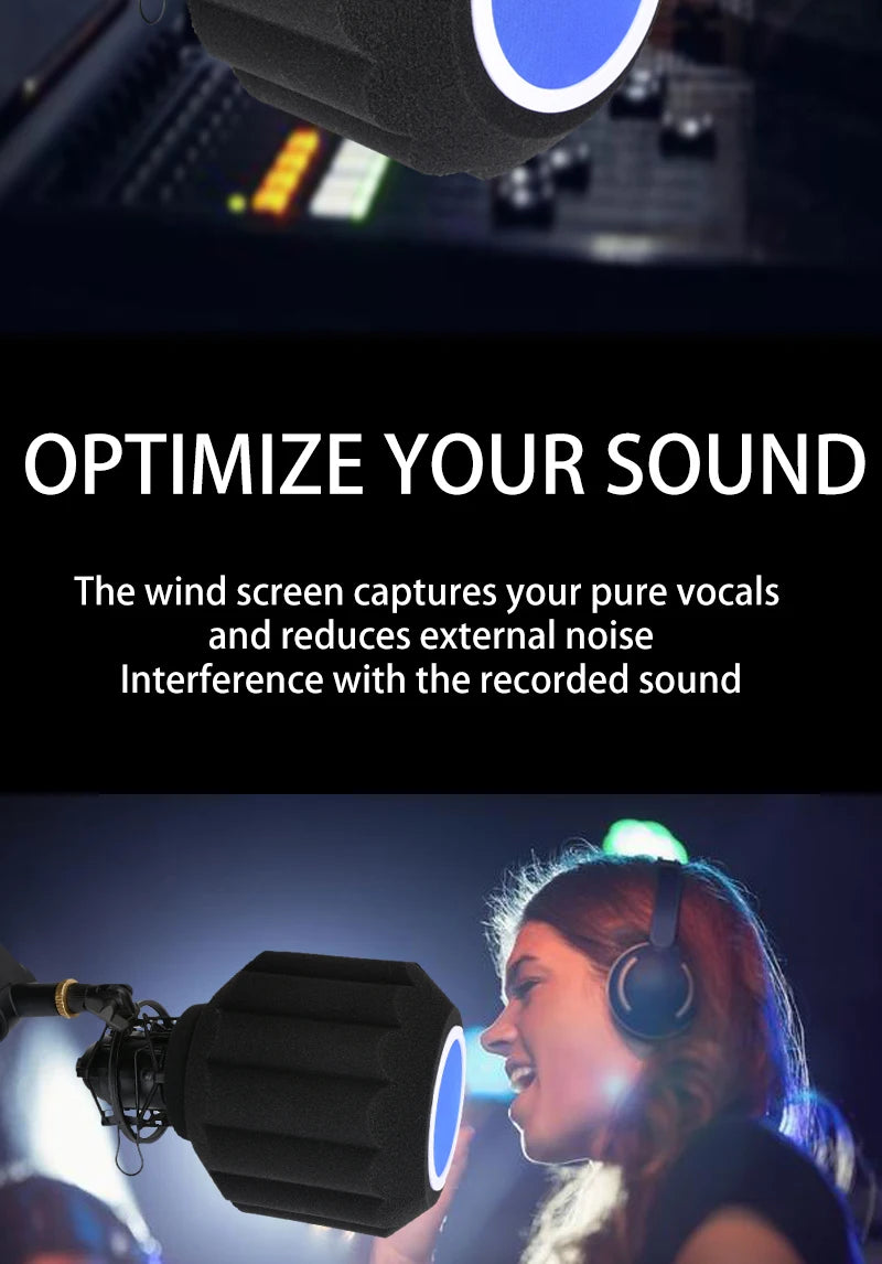 Sound-Absorb Sponge Mic Cover, Microphone Windproof Cover,Anti Spray Mic Windproof Cover Can Reduce Room Echo And Reverberatio
