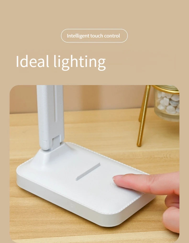Foldable eye protection desk lamp, supports three-speed dimming, supports USB charging and plug-in two styles, and has learning