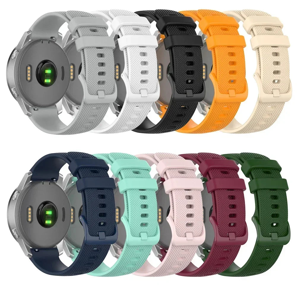 Sport 20 22mm Silicone Strap For Garmin Venu 4 45mm/Forerunner 165 265 570 Bands For Garmin Vivoactive 6 5 4/Venu 3 Sq2 Bracelet