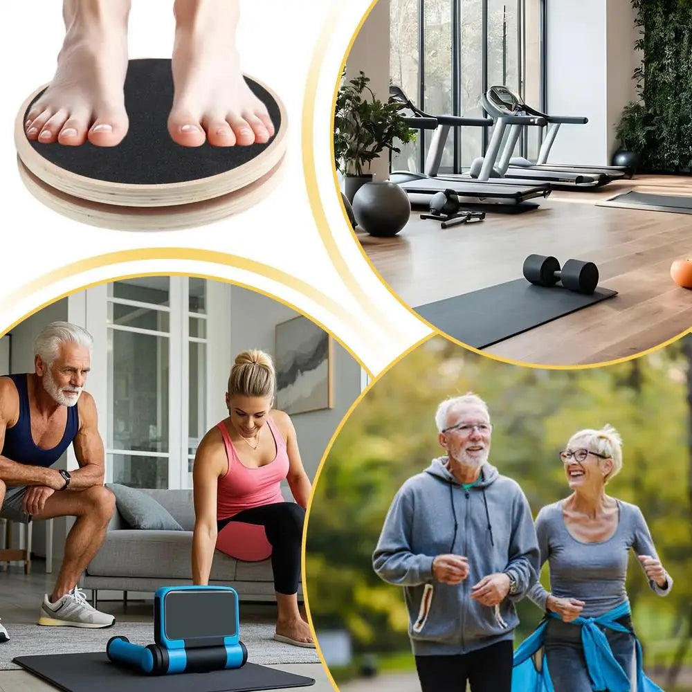 Waist Twisting Disc AB Disc Machine Wooden Disc Sculpture Twist With Handles Workout Training Board Body Trainer For Hips And