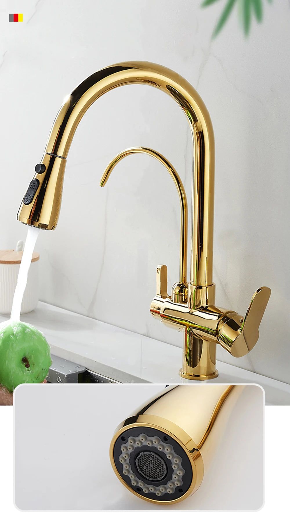Touch Sensor Filter Kitchen Faucet With Pure Water Pull Out Mixer Tap Rotate Hot Cold Water Crane Mode Deck Mounted Mixer Tap