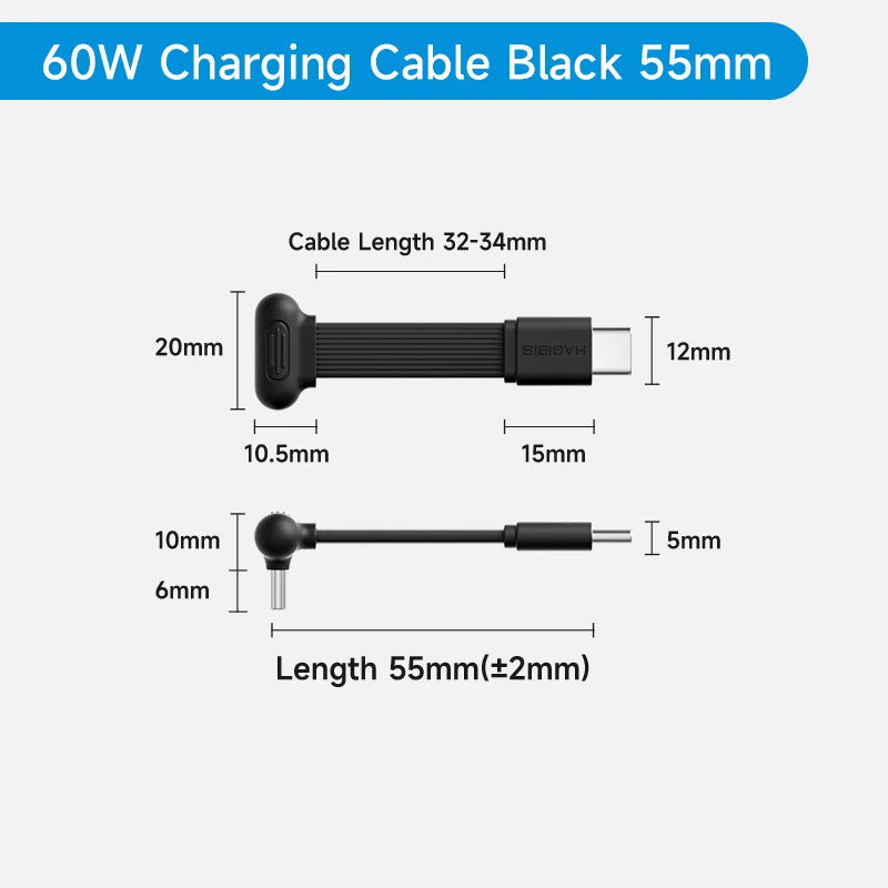 Hagibis USB C Right Angle Cable Short 90 Degree Type-C Power Bank Fast Charging Capsule Cord PD 60W for iPhone 17 Pro Max 16 15
