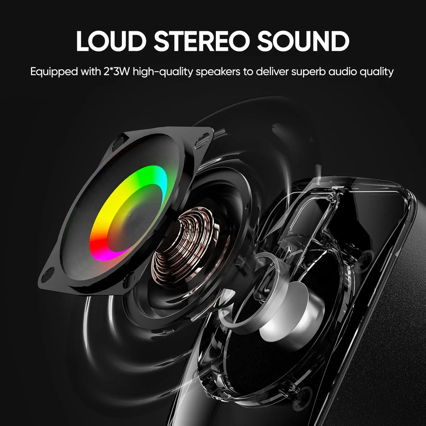 Suitable for Macbook desktop laptop speakers, computer speakers with microphone, stereo 3.5mm AUX home office computer speakers