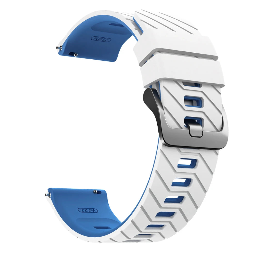 22mm Two-Tone Silicone Band Quick Release Strap For Garmin Forerunner 570 47MM 265 255 Music/Venu 4 3 2 45MM Sport Bracelet Belt