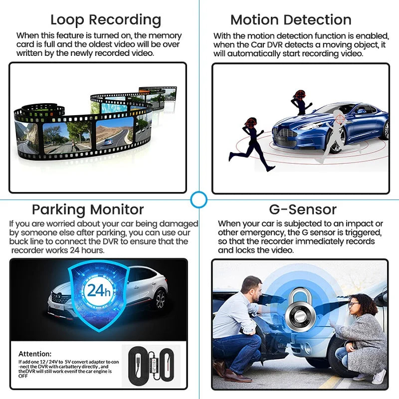 4.3 Inch 1080P Dual camera Dash Cam For Cars Optional 1080P Rear Car Camera Night Vision Loop Recording Wide Angle Car DVR Came