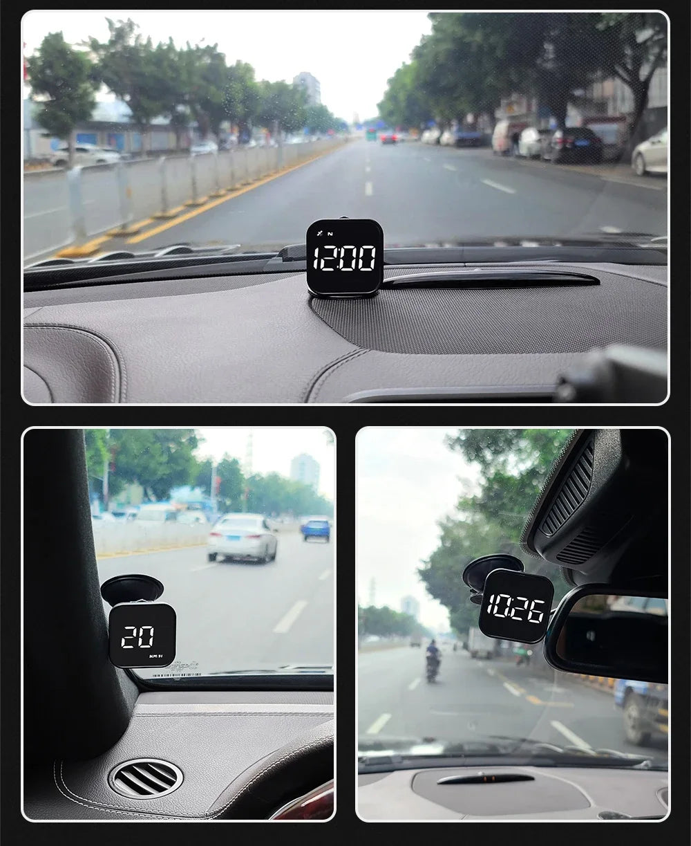 GPS Smart Car Head Up Display G4S HUD Digital Speedometer MPH KMH With Overspeed Alarm Car Time Display White LED Gauge Meter
