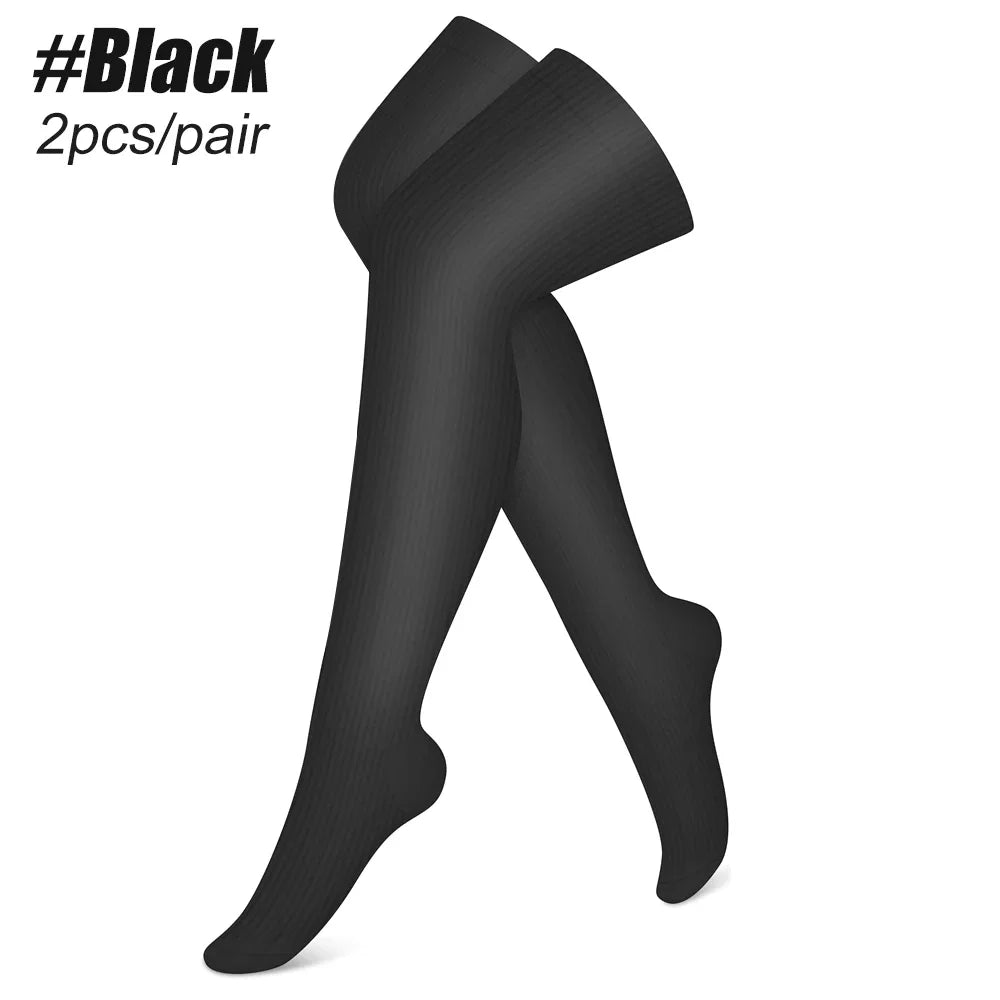 1Pair Compression Stocking for Women Men,20-30mmHg Thigh High Compression Socks - Best Support for Nursing Sports Varicose Veins