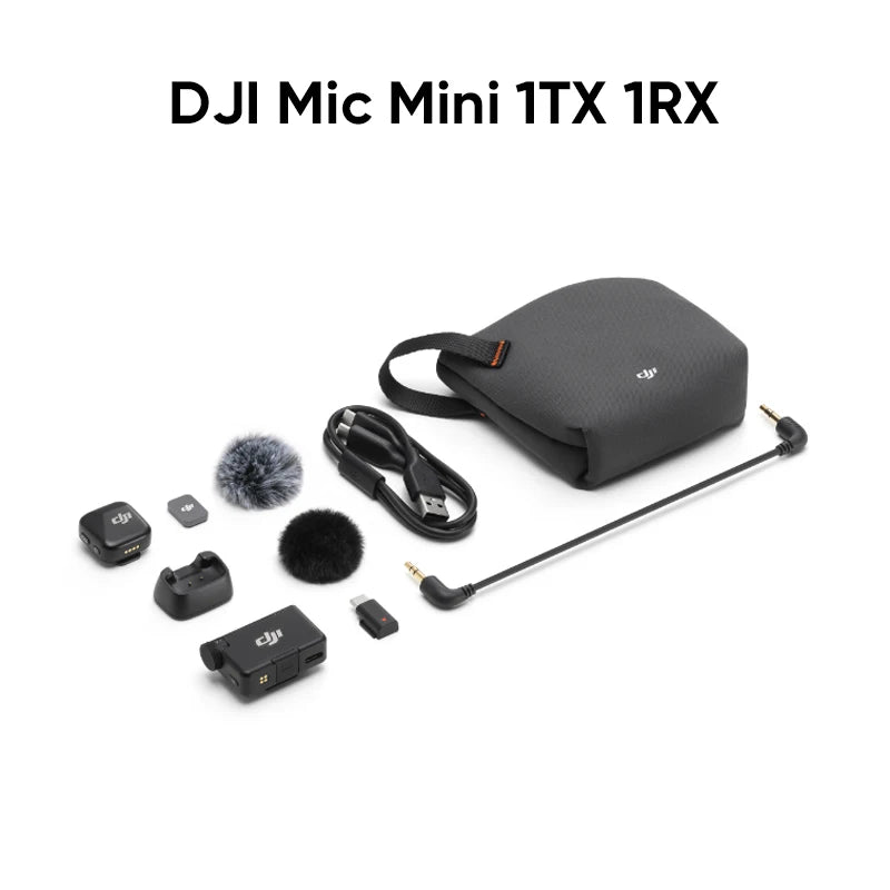 Original DJI Mic Mini (1 TX + 1 RX) Wireless Microphone Ultralight Detail-Rich Audio Noise Cancelling Automatic Limiting