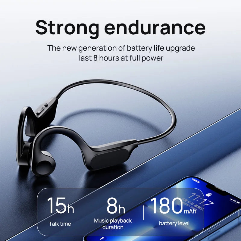 Beauddy Air Conduction Sport Headphone Wireless Earphone Bluetooth-Compatible Headset Hands-free with Mic for Running X7 Earbuds