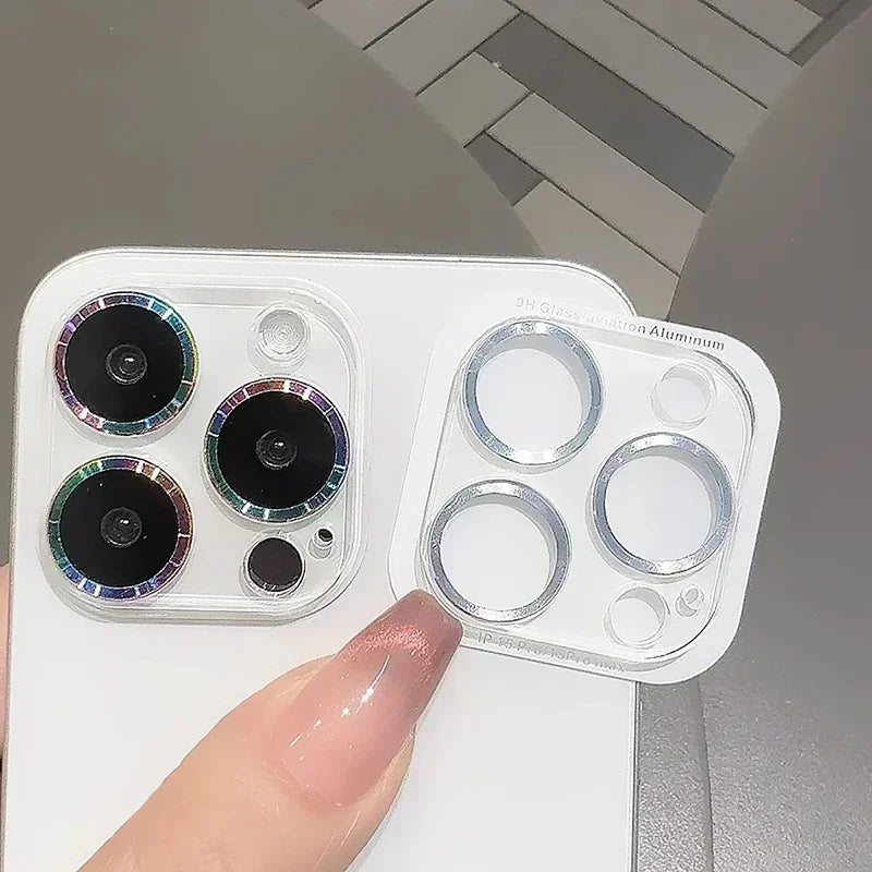 Lens Protection For iPhone 17 16 Pro 15 14 13 12 11 Pro Max Plus Mini Camera Lens Metal Ring Tempered Glass Protector Full Cover