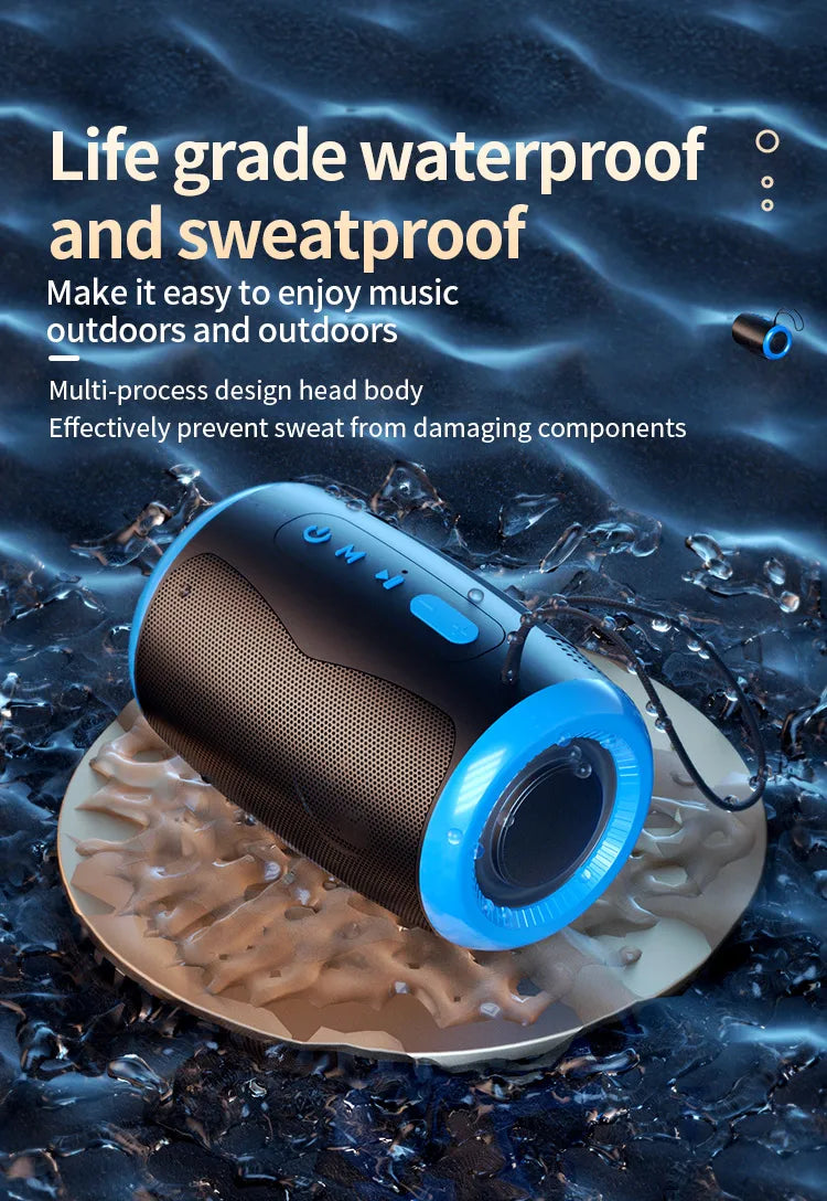 TSN-1 Portable Speaker Wireless Bluetooth Speakers with 5.3 Stereo FM/SD/USB Disk/Aux Modes Waterproof for Outdoor Hifi Sound