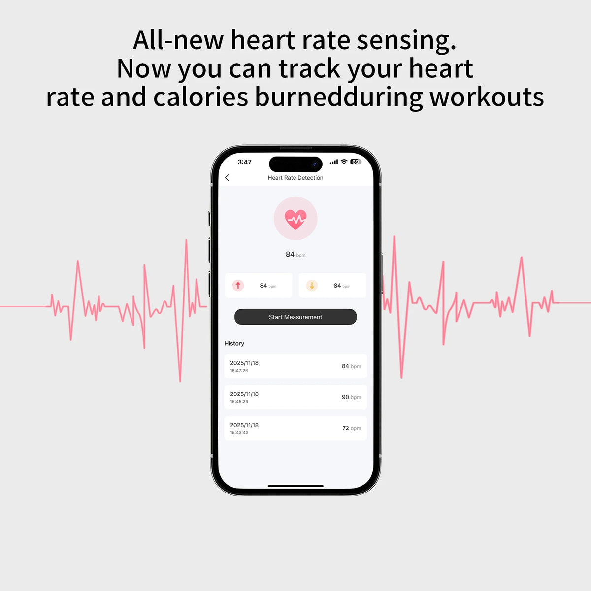 PRO 3 wireless Bluetooth earphones with heart rate monitoring, ANC noise cancelling microphone earbuds, stereo audio compatible