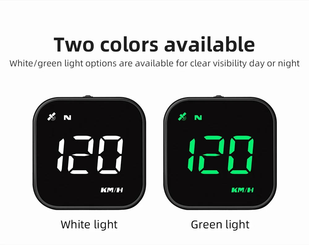 GPS Smart Car Head Up Display G4S HUD Digital Speedometer MPH KMH With Overspeed Alarm Car Time Display White LED Gauge Meter