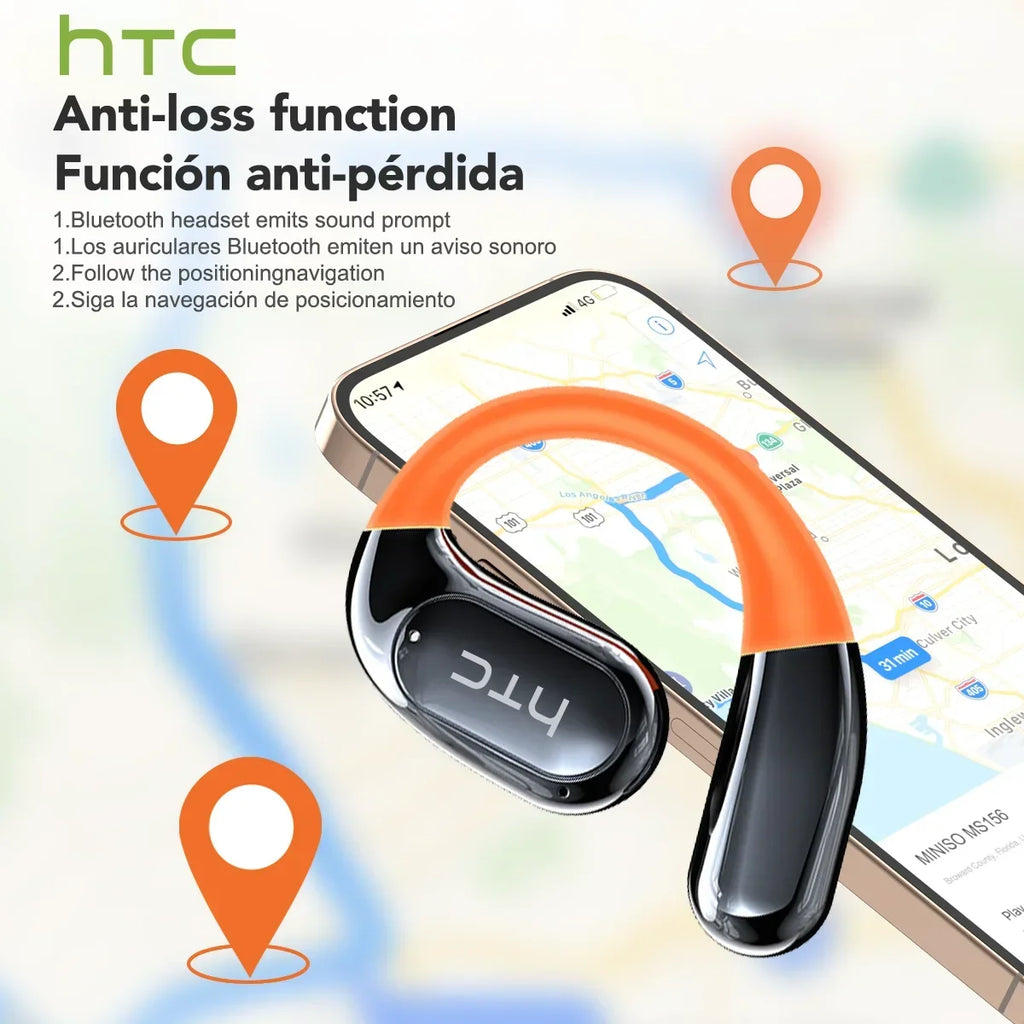 HTC NE27 Bluetooth Earphone AI Translation Earbuds OWS Sport Headphone Touch Screen Ultra Long Battery Life Wireless Headphone