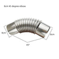 45 Degree Elbow Pipe Chimney Liner Bend Stainless Steel Multi Flue Stove Pipe Gas Water Heater Exhaust Pipe 60/70/80mm