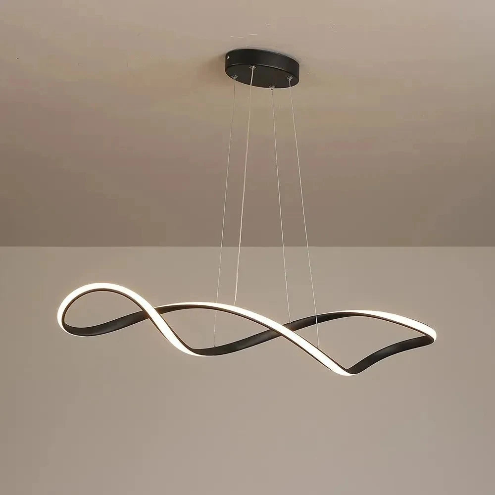 Adjustable Height LED Ceiling Light with Remote Control Modern Kitchen Island Lighting Living Room Illumination