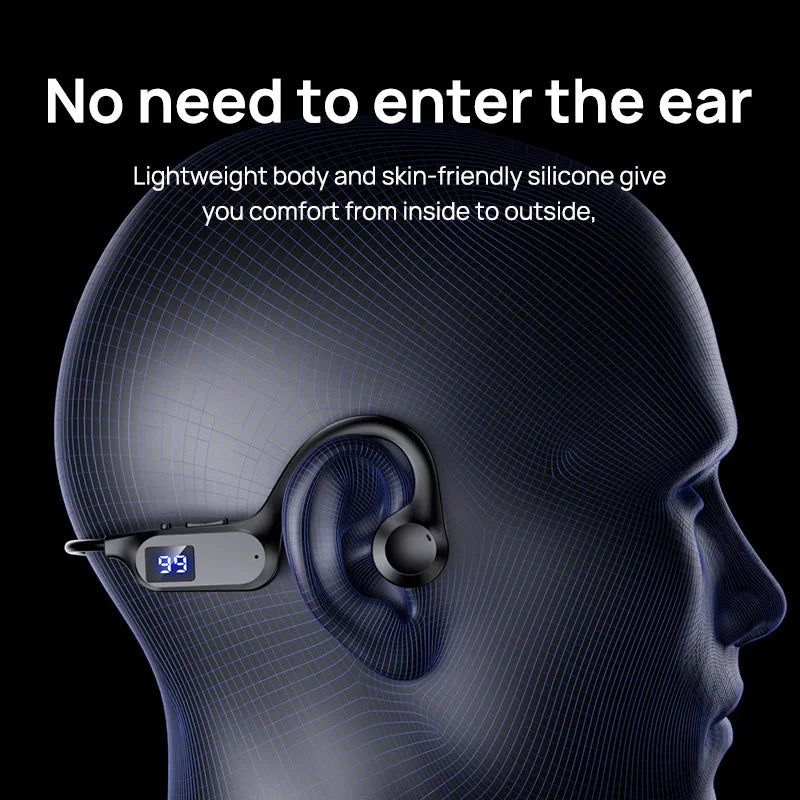 Beauddy Air Conduction Sport Headphone Wireless Earphone Bluetooth-Compatible Headset Hands-free with Mic for Running X7 Earbuds