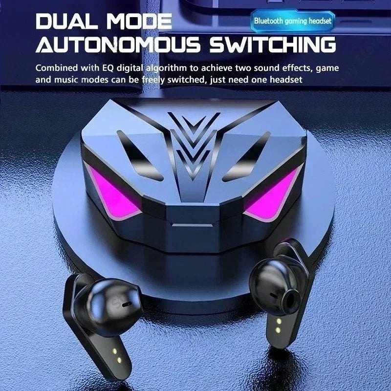 Gaming Earbuds Wireless Bluetooth 5.0 Earphones with Mic Bass Boosted 9D Stereo Sound Positioning HiFi Music Headset