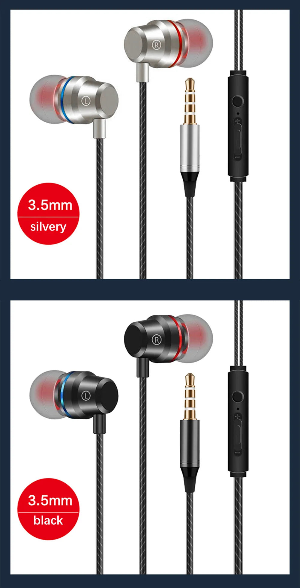 X6 Metal Earphones High Quality Bass Noise Reduction Headphones Sport Headset Auriculare MP3 Computer Headphones Wired Earphones
