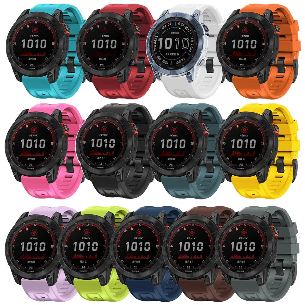 Sport Silicone Strap for Garmin Descent G2 G1 Mk3i Mk2 Mk1/Fenix 8 Pro E 7 7X 6 6X 5 5X/Epix Soft Bracelet 22/26mm Quickfit Band