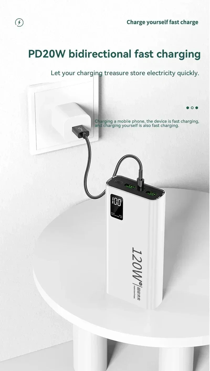 Xiaomi 50000mAh 120w Super Fast Charging External Battery Ultra Capacity PowerBank Portable LED Digital Display For IPhone