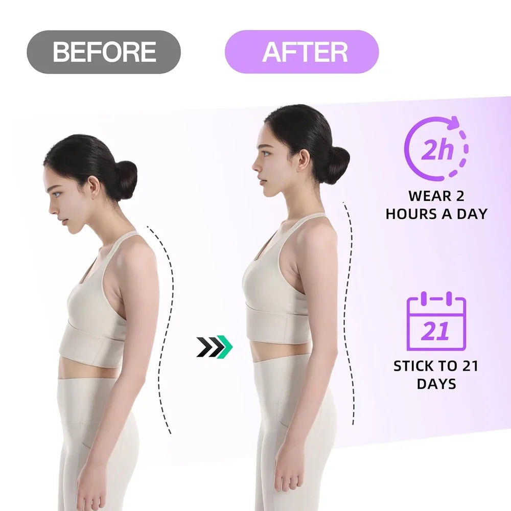LAOZHAO Adjustable Posture Corrector for Men & Women - Upper Back Brace for Neck, Shoulder & Spine Support,Scoliosis & Back Pain