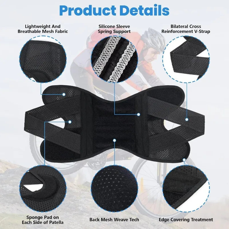 1PCS for Men&Women Elastic Sports Kneepad Four Generations Joint Support Pressure Knee Pads Fitness Brace Protector Black