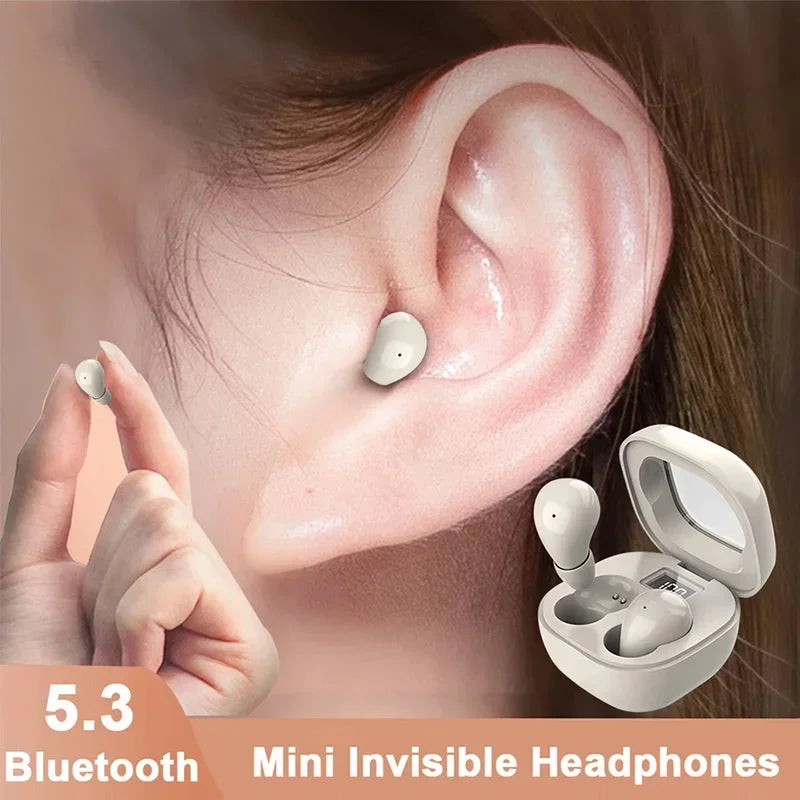 Lenovo Mini Wireless Bluetooth Earphones, Compact Sleep Earbuds, Invisible Earphones for Work and Sports, High-Definition HiFi