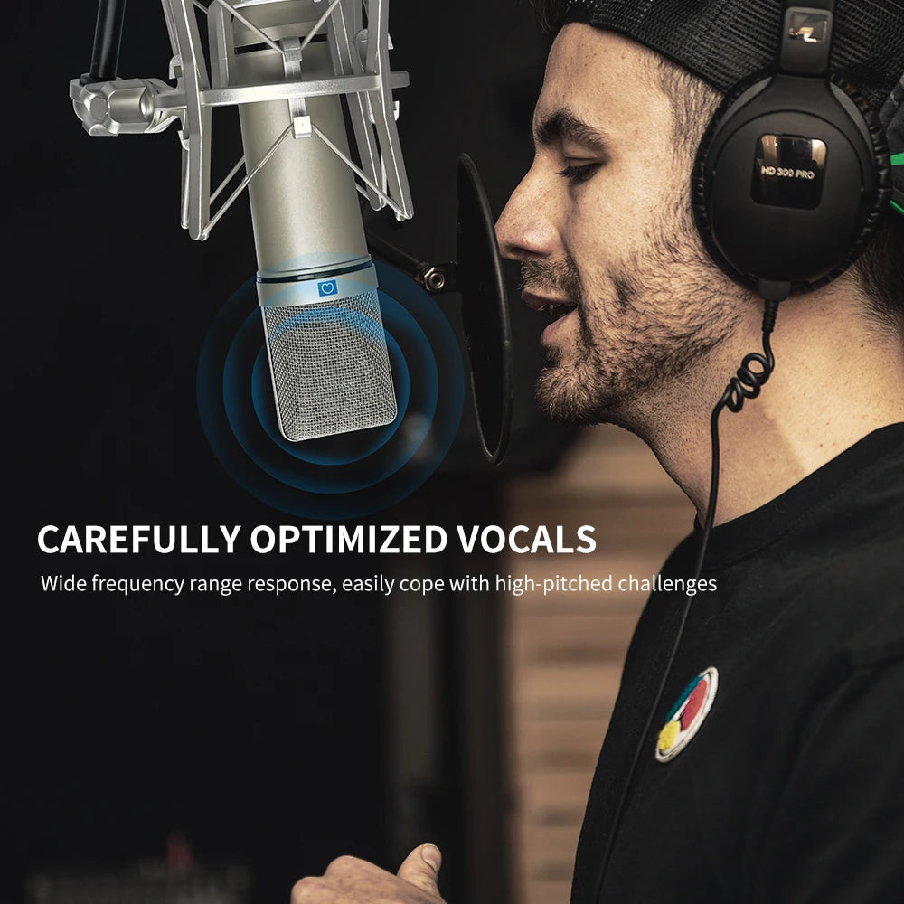KDES U87 AI XLR Condenser Microphone Professional Cardioid Studio Mic for Recording Podcasting Voice Over Streaming Home Studio