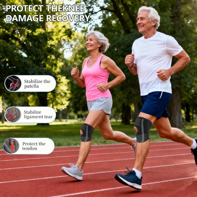 1PCS for Men&Women Elastic Sports Kneepad Four Generations Joint Support Pressure Knee Pads Fitness Brace Protector Black