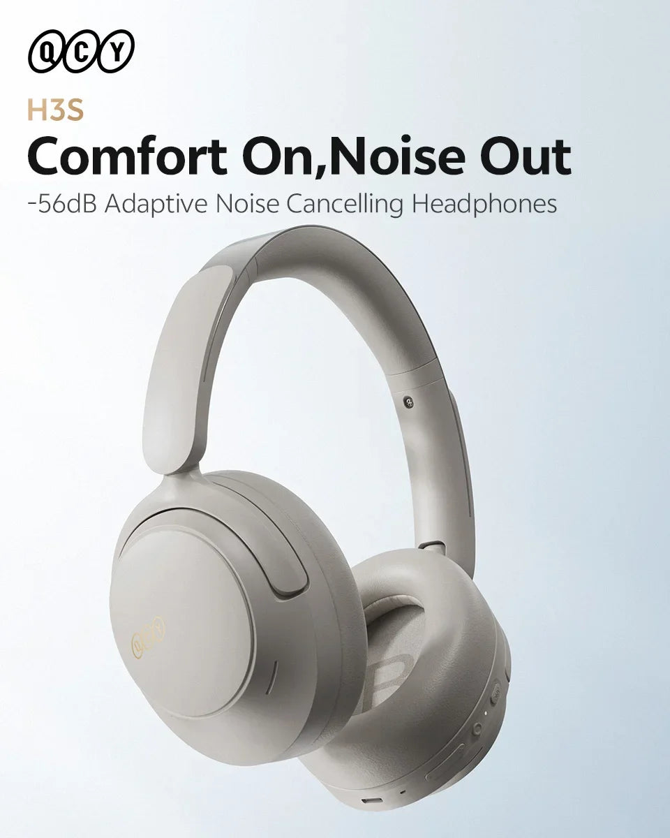 H3S -56dB Adaptive ANC Over Ear Headphone Hi-Res LDAC Spatial Sound Wireless Earphone Bluetooth 6.0 Dual Driver 102H Headset
