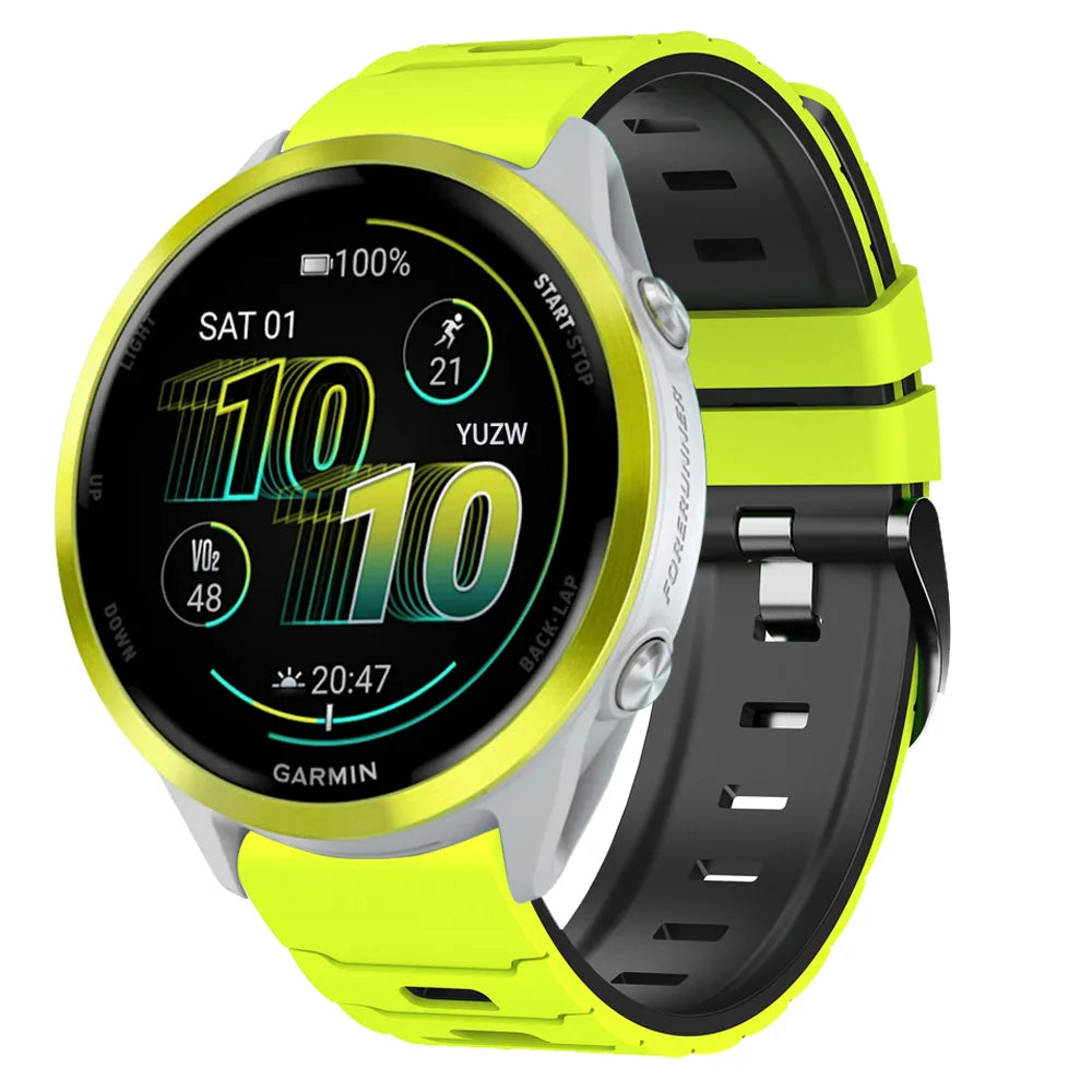 22mm Two-Tone Silicone Band Quick Release Strap For Garmin Forerunner 570 47MM 265 255 Music/Venu 4 3 2 45MM Sport Bracelet Belt