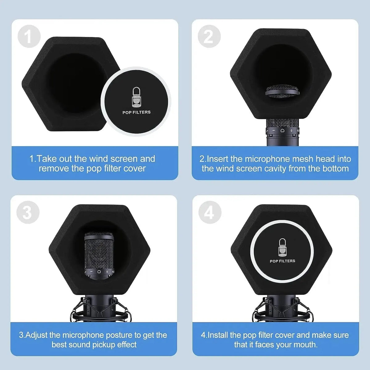 Microphone Pop Filter Wind Shield Acoustic For Record Studios Mic Sound-absorbing Foam Vocal Isolation Ball