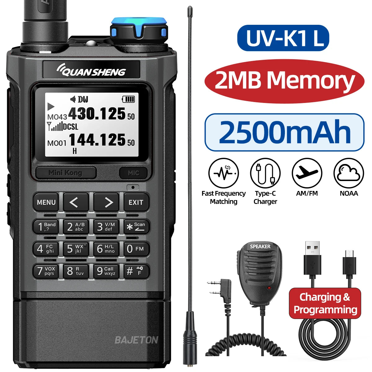 Quansheng UV-K1 L Mini Walkie Talkie Multi Band  Transceiver Wireless Copy Frequency AM FM NOAA Upgrade UV-K5 (8) UV-K6