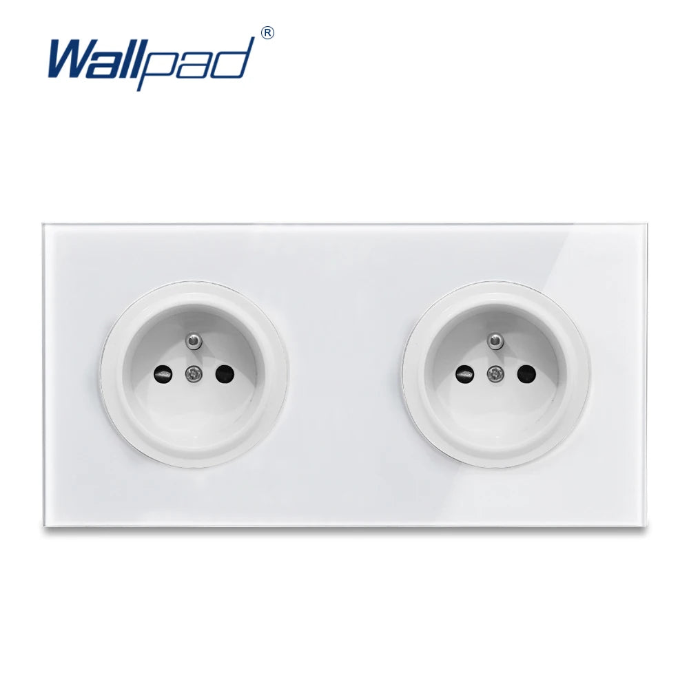 EU Korea Russian Wall Socket White Tempered Glass Frame RJ45 CAT6 TV Outlet Single Double Triple 86x86mm Box Requried Wallpad