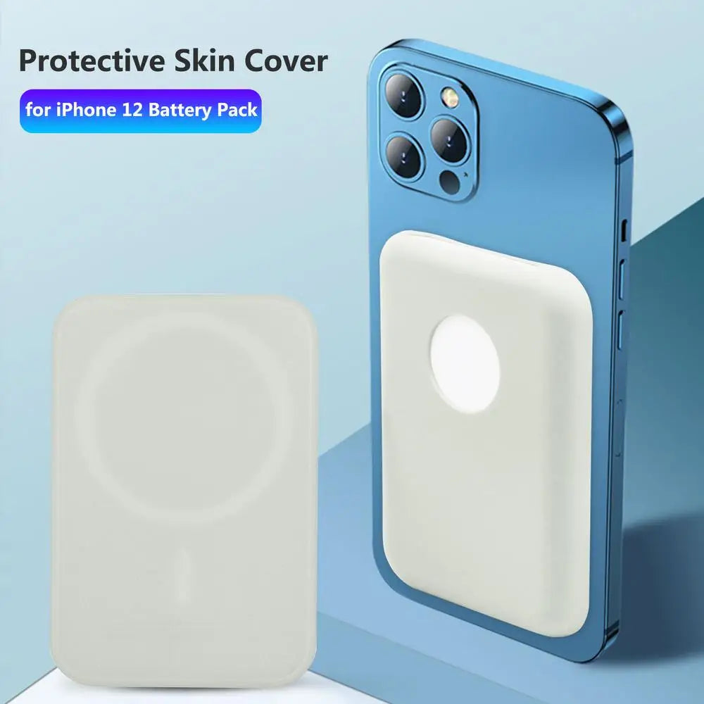 Power Bank Case For IPhone 12 Battery Pack Silicone Cover Anti-Scratch Skin Sleeve Battery Storage Bag Shockproof Protective Box