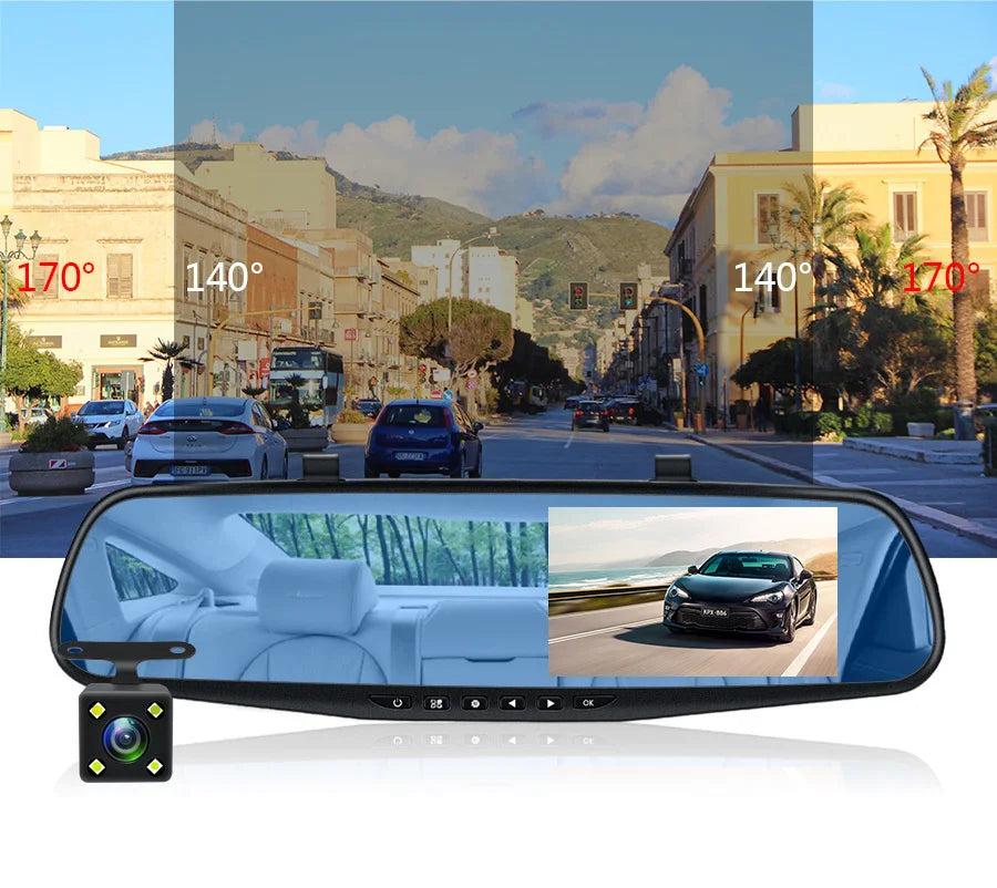 4.3 Inch 1080P Dual camera Dash Cam For Cars Optional 1080P Rear Car Camera Night Vision Loop Recording Wide Angle Car DVR Came