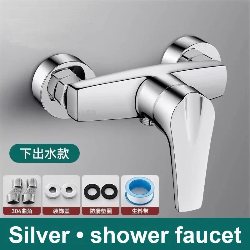 Bathroom Shower Bathtub Faucet Wall Mounted Hot and Cold Water Mixing Valve Nozzle Bathroom Faucet Bathroom Accessories