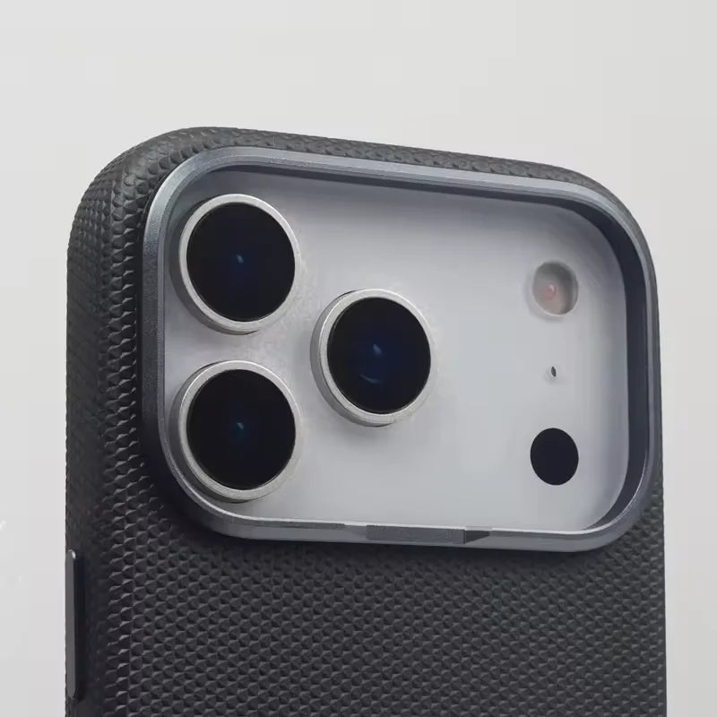 Luxury Business Hit Color Relief Leather Case for IPhone 17 Pro Max 16 15 14 13 for MagSafe Magnetic Shockproof Alloy Lens Cover