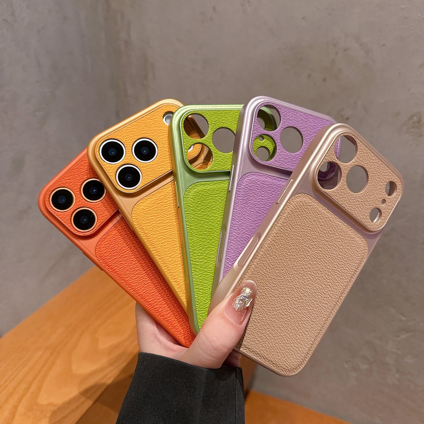 Luxury Lychee Leather Shockproof Phone Case For iPhone 17 Air 16 15 14 13 Pro Max Instantly Turn 17Pro Full Bumper Matte Cover
