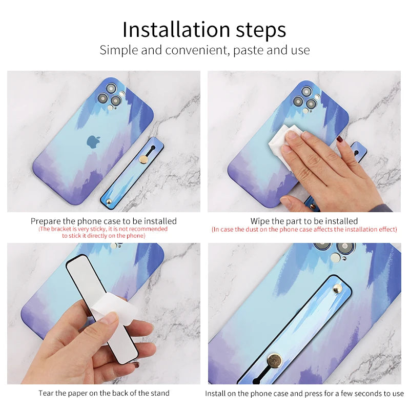 Portable Push-pull Phone Holder Slide Stand Multi-function Ring Buckle Lazy Desktop Sticky Rainbow Phone Silicone Ring Grip