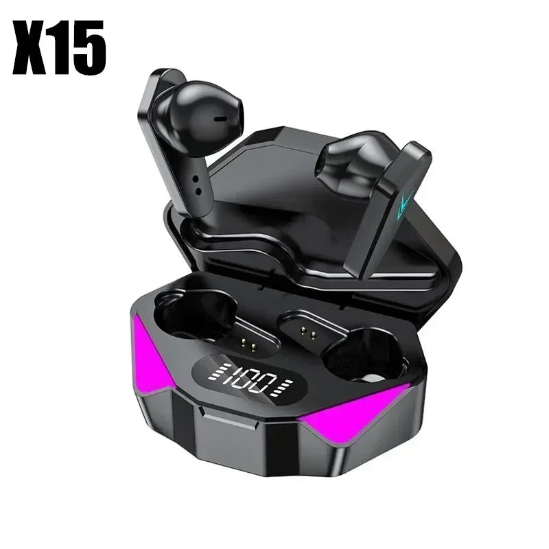 Gaming Earbuds Wireless Bluetooth 5.0 Earphones with Mic Bass Boosted 9D Stereo Sound Positioning HiFi Music Headset