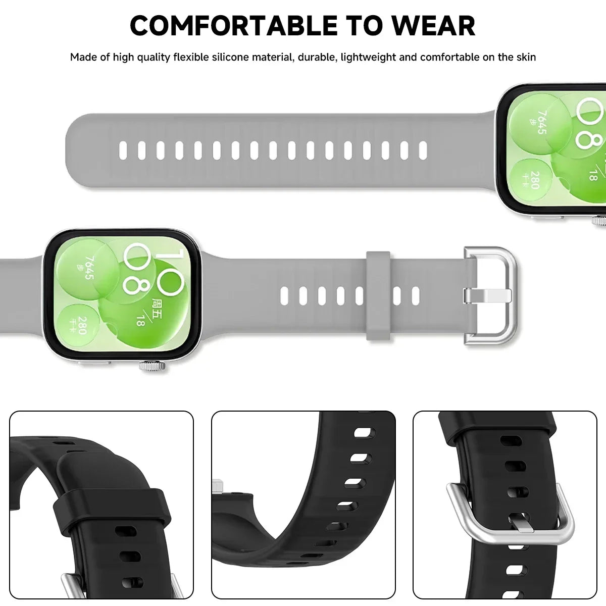 Original Silicone Strap for Huawei Watch Fit 5/5Pro 4/4Pro Wristband Sport Bracelet Wrist Band For Huawei Fit3 Belt Accessorieo