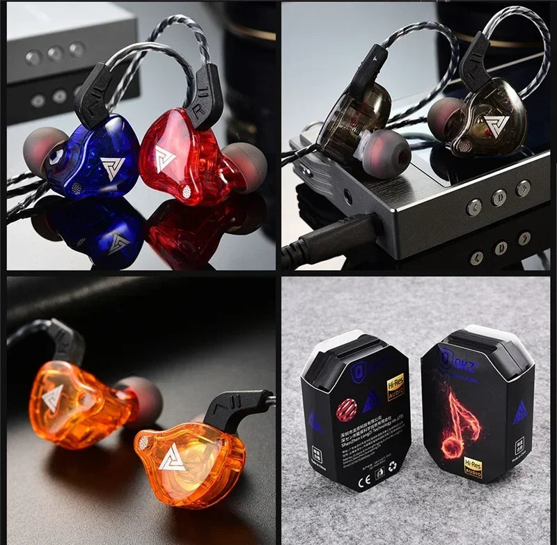 VIKEFON QKZ AK6 In Ear Earphone 6 Dynamic Driver Unit Headphone With Mic Stereo Sports HIFI Subwoofer Headset Monitor Earbuds